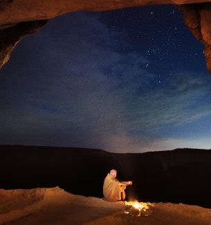 overnight in Bedouin Cave under the stars